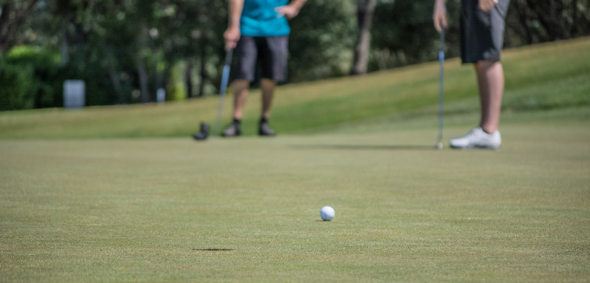 Picture of a golf ball near a hole