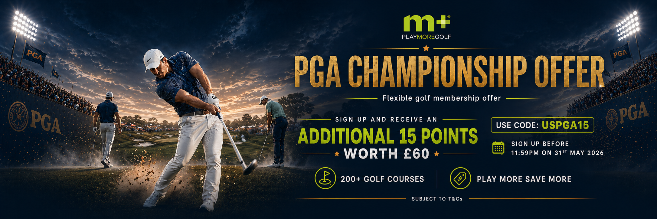 Playmoregolf PGA Championship promo code USPGA15